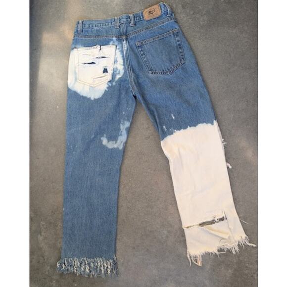 Architect Jean Co High-Rise Distressed Frayed Denim Bleached Women's Size 30 90s - Picture 5 of 15
